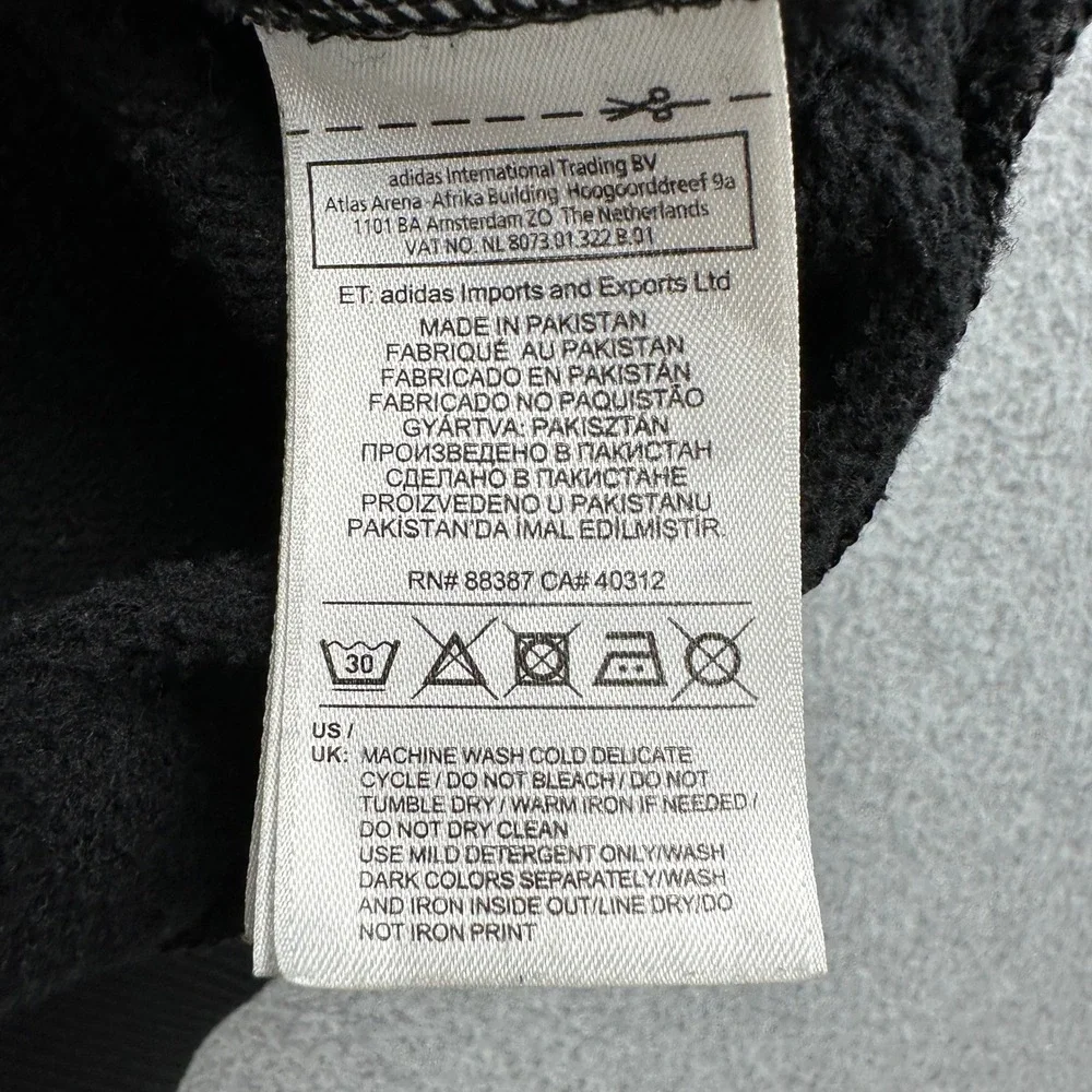 Adidas‎ Hoodie Mens Medium Black Trefoil Logo Pullover Sweatshirt Raglan Sleeve